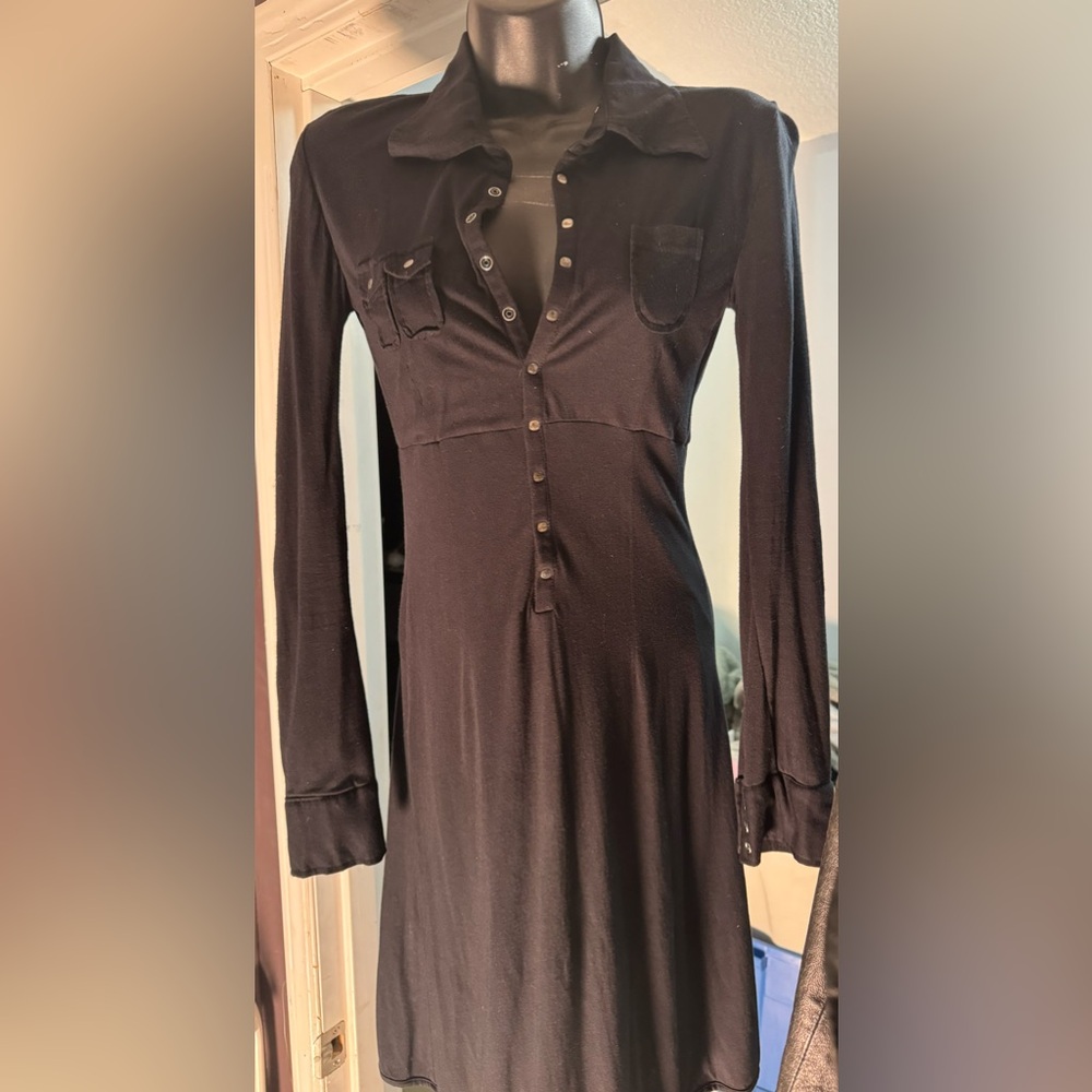 Black Diesel Elegant Black Long Sleeve Dress